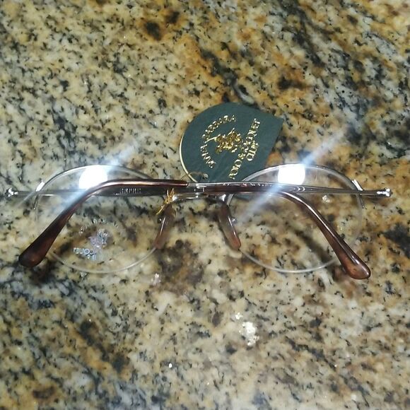 SANTA BARBARA POLO SB109 50 21 140 Gold Half Rim Frames Eyeglasses New - Picture 1 of 11